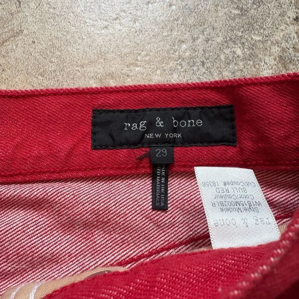 Rag & bone red denim skirt